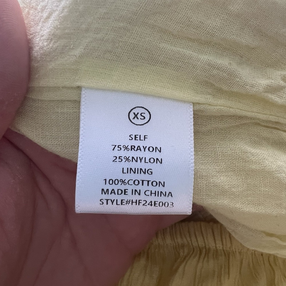 Pink Lily Strapless Tube Top Romper Women XS Yellow Coastal Beach Flowy Festival - Picture 14 of 16